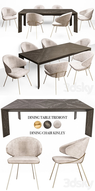 Eichholtz Tremont Table and Kinley Chair Set